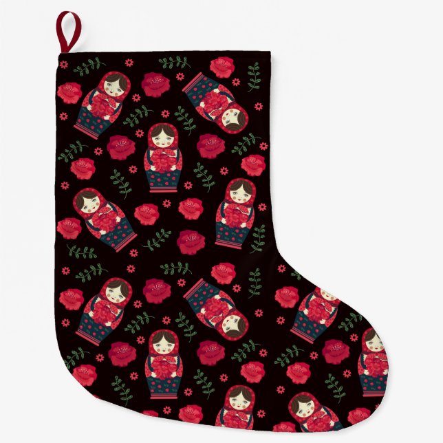 Matreshka Großer Weihnachtsstrumpf (Vorderseite)