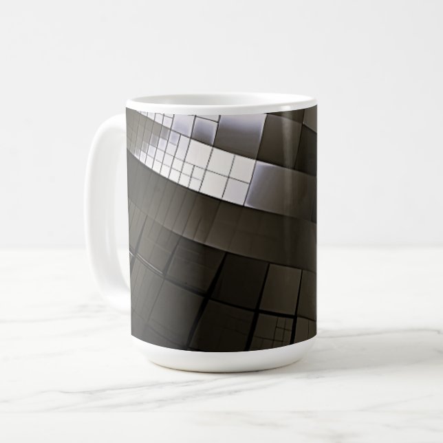 Matrix aus geschliffenem Stahl Kaffeetasse (Vorderseite Links)