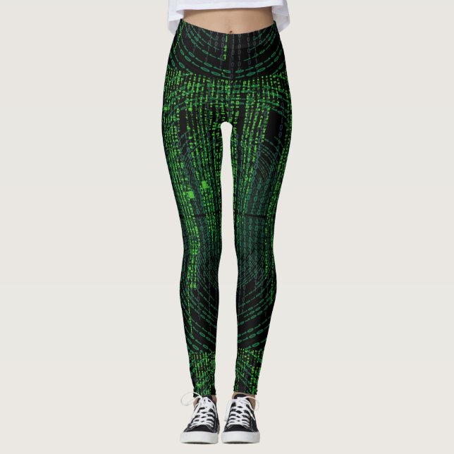 Matrix-Binary-Code Leggings (Vorderseite)