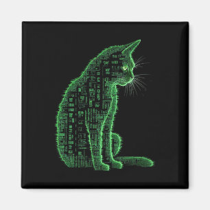Matrix Cat Art Magnet