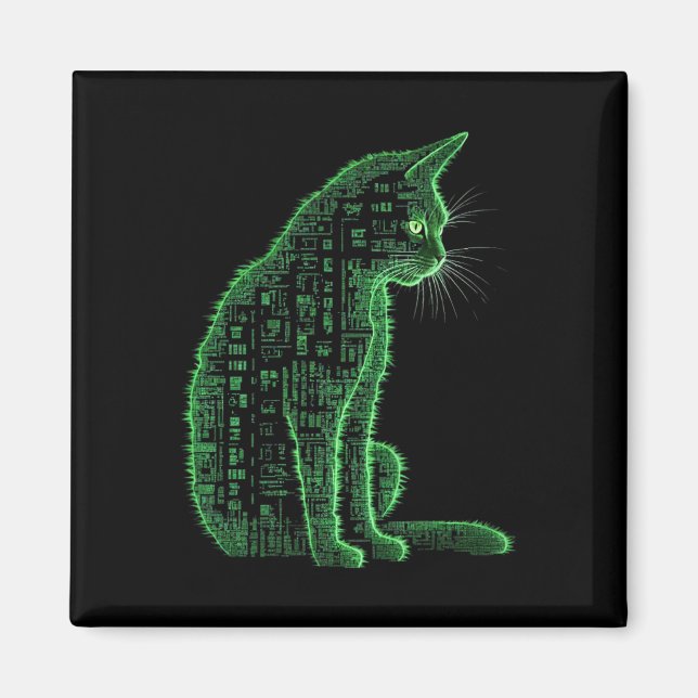 Matrix Cat Art Magnet (Vorne)