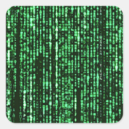 Matrix Code Be a warrior againt the system Quadratischer Aufkleber