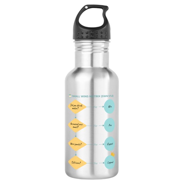 Matrix für kleine Gewinne (SWM v1.0) - Funny Flowc Edelstahlflasche (Vorderseite)