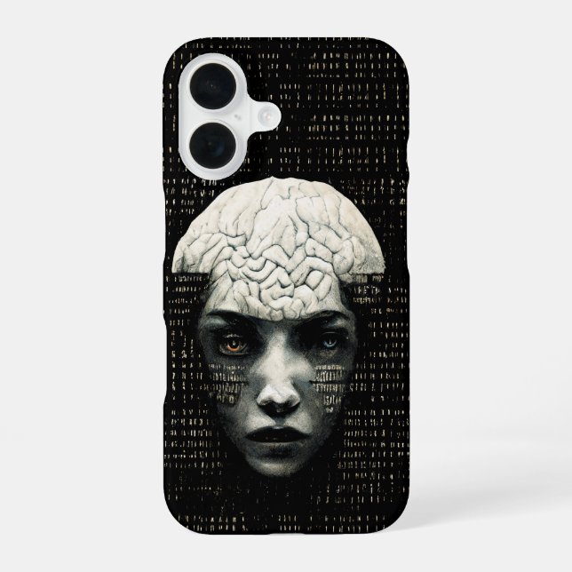 Matrix-Mann-Binär-Code iPhone 16 Hülle (Rückseite)