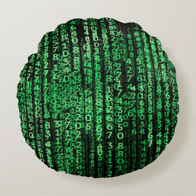 Matrix-Technologie-Daten Rundes Kissen (Vorderseite)