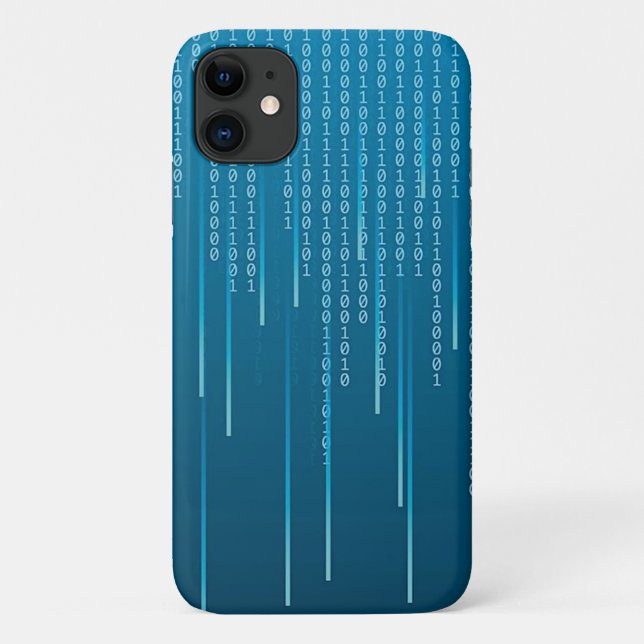 Matrixmuster in Blau Case-Mate iPhone Hülle (Rückseite)