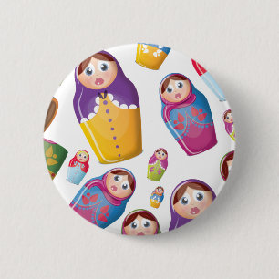 Matrjoschka-Puppe - Russische Nested Dolls Muster Button