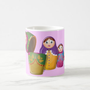 Matrjoschka-Puppe - Russische Nested Dolls Muster Kaffeetasse