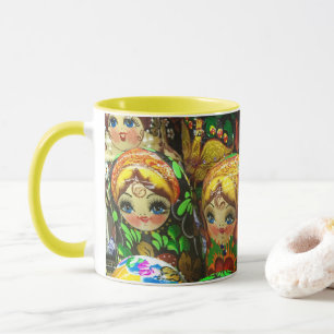 Matrjoschka-Puppen-Andenken-Kiosk-Reisefoto Tasse