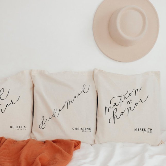 Matron d'honneur Cute Script Sac fourre-tout perso (Créateur téléchargé)