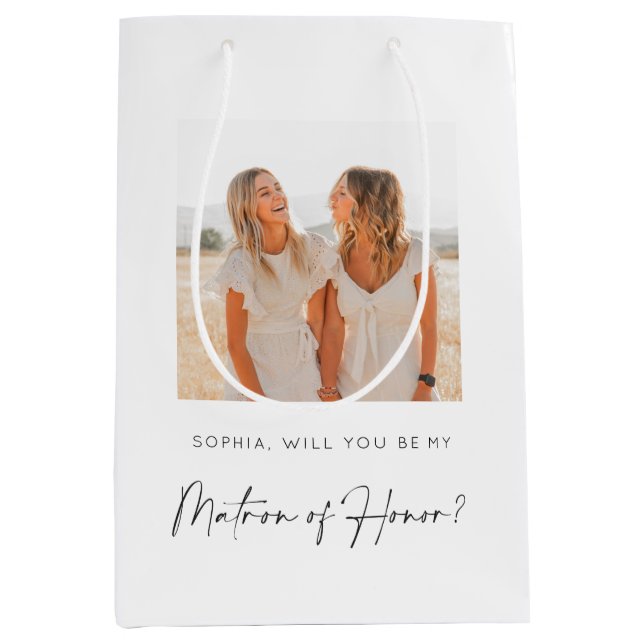 Matron d'honneur Proposition Sac cadeau avec photo (Devant)