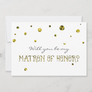 MATRON OF EONOR White & Gold Glitzer Dots Card Einladung