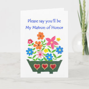 Matron of Honor Invitation Card Einladung