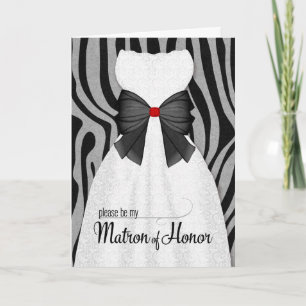 Matron of Honor Request in Animal Print Bridal Einladung