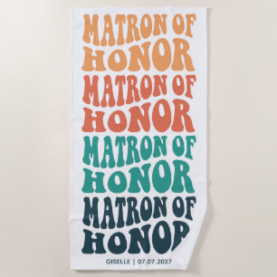 Matron of Honor Retro Pastel Gradient Strandtuch