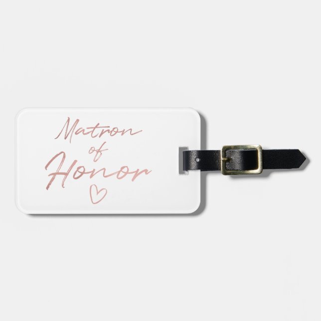 Matron of Honor - Rose Gold Imitats Folie Gepäckanhänger (Vorderseite horizontal)