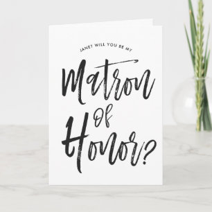 Matron of Honor Script Style Custom Wedding Karte