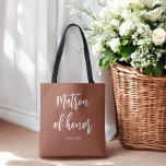 Matron of Honor Terracotta Brown Wedding Tasche<br><div class="desc">Matron der Ehrentasche in Terracotta Brown für Hochzeit,  Brautparty,  Brautparty,  Junggeselinnen-Abschied. Karo mehr Produkte mit diesem Design in der Kollektion unten.</div>