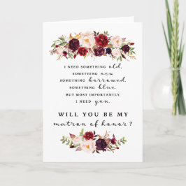 Matron of Honor Vorschlag Card, Faltkarte Karte