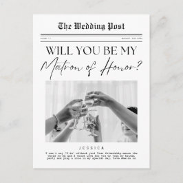 Matron of Honor Vorschlag US Customizable Newspape Postkarte