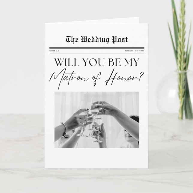 Matron of Honor Vorschlag USA, einfache Zeitung Karte (Vorderseite)