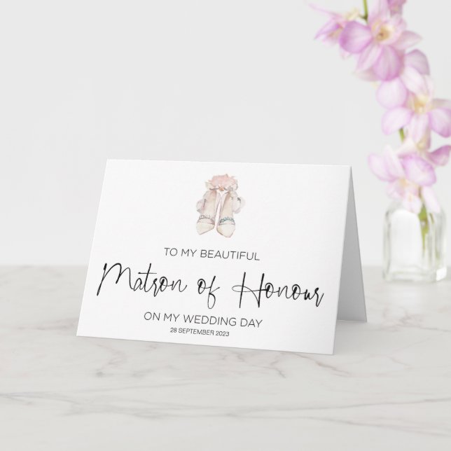 Matron of Honor Wedding Danke von Bride Card Karte (Orchidee)