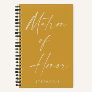Matron of Honour Minimalistisch Yellow Personalisi Notizbuch