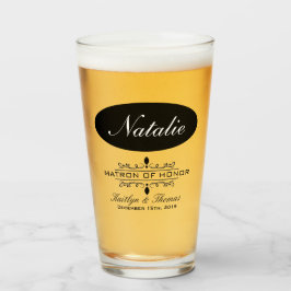 MATRON PERSONNALISÉ DE VERRE DU PARTI DE MARIAGE H