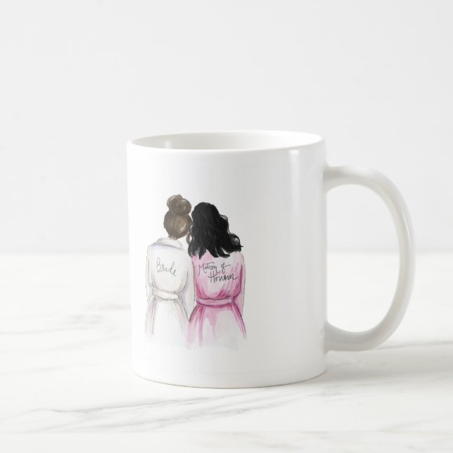 Matrone der Ehre? Tassen-DK-Br-Brötchen-Braut Bk Kaffeetasse (Rechts)