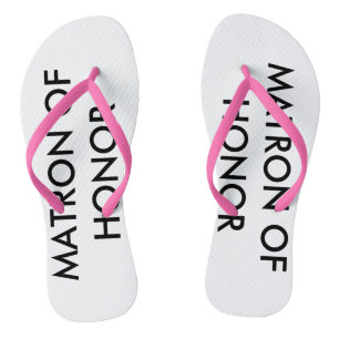 Matrone der Ehrenbraut-Hochzeit drehen Reinfälle Flip Flops