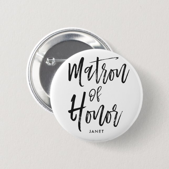 Matrone Skript-Art-kundenspezifischen Hochzeit der Button (Vorne & Hinten)