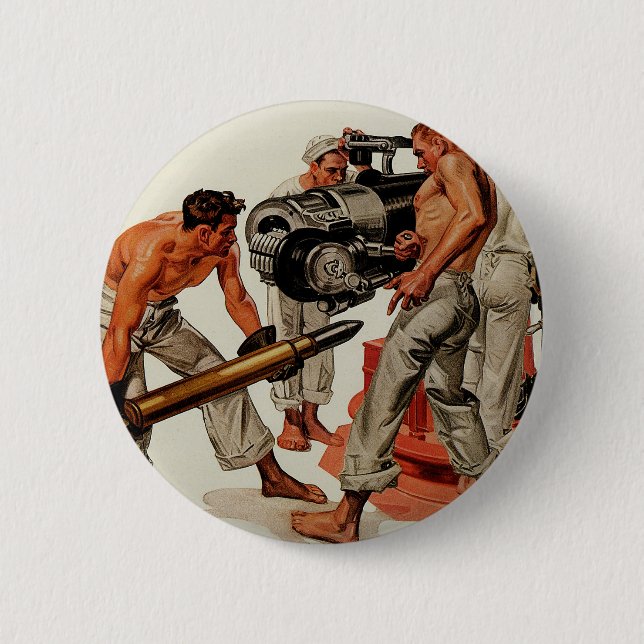 Matrosen laden die große Kanone Button (Vorderseite)
