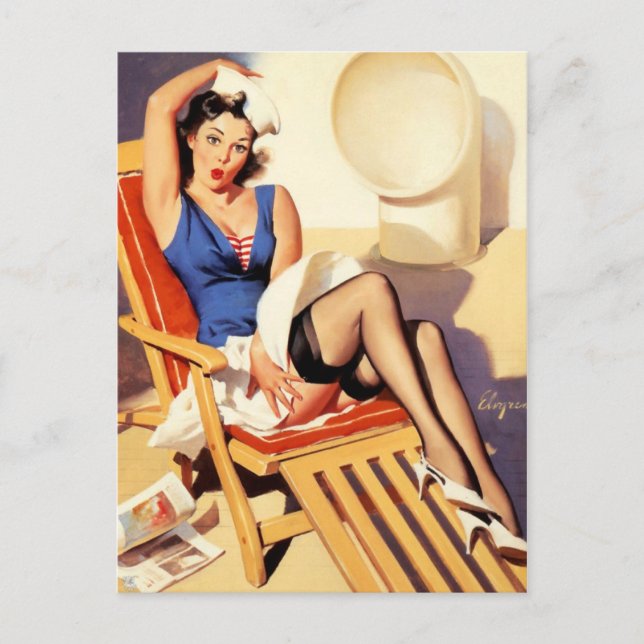 Matrosen-Pin-Up Postkarte (Vorderseite)