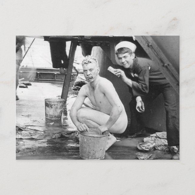Matrosen waschen 1913 postkarte (Vorderseite)