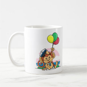 Matrosenaffe mit farbenfrohen Ballons Kaffeetasse