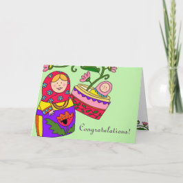 Matroshka und Baby Karte