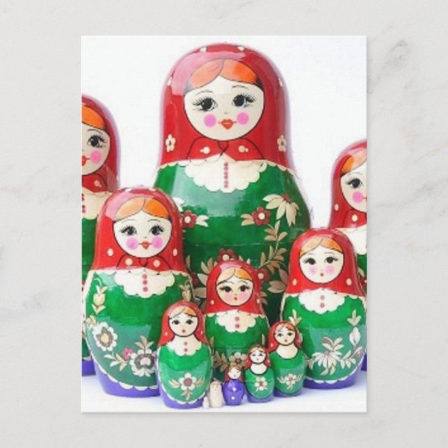 Matryoshka - м т р ё к а (russische Dollar) Postkarte (Vorderseite)