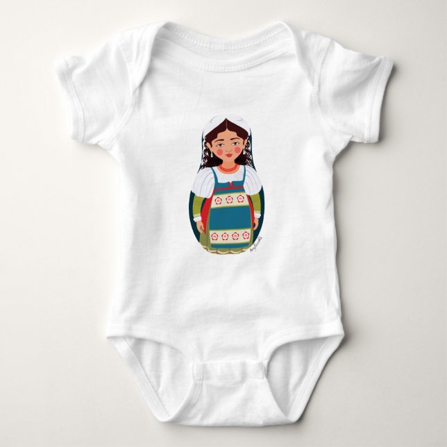 Matryoshka Baby Bodysuit Baby Strampler (Vorderseite)