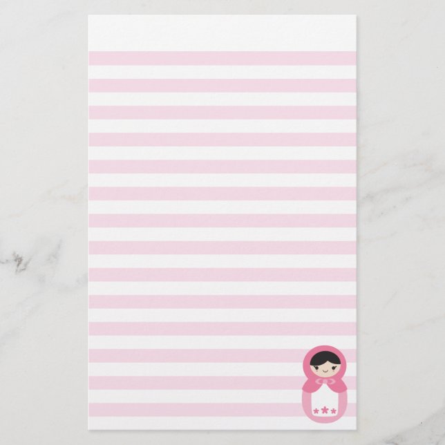 Matryoshka - Bubblegum Rosa Briefpapier (Vorderseite)
