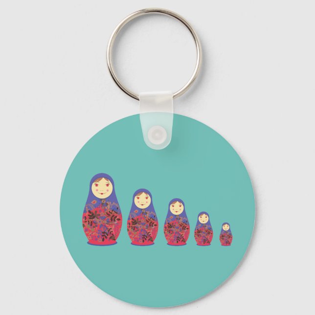 Matryoshka Doll ~ Russisch Nesting / Babushka Schlüsselanhänger (Vorderseite)