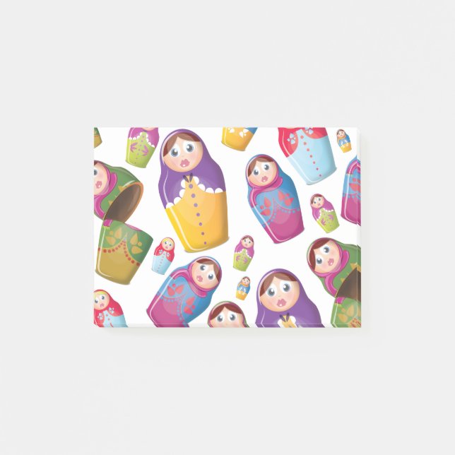 Matryoshka Dolls , Nesting Russian Dolls. Post-it Klebezettel (Vorderseite)