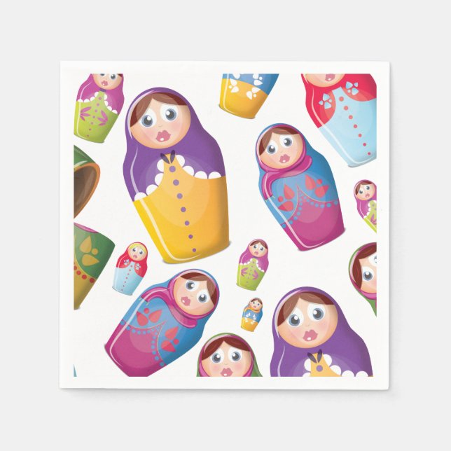 Matryoshka Dolls , Nesting Russian Dolls. Serviette (Vorderseite)