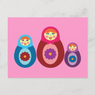 Matryoshka Dolls Postkarte