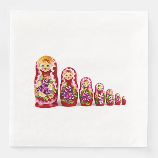 Matryoshka Holzkultur-Symbol - Russisch Serviette (Vorderseite)