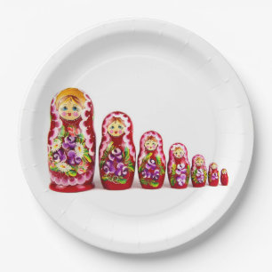 Matryoshka Holzkulturmal - Russisch Pappteller