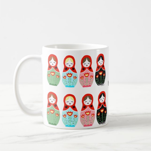 Matryoshka niedlich Russische Nesting Dollars Indi Kaffeetasse (Links)