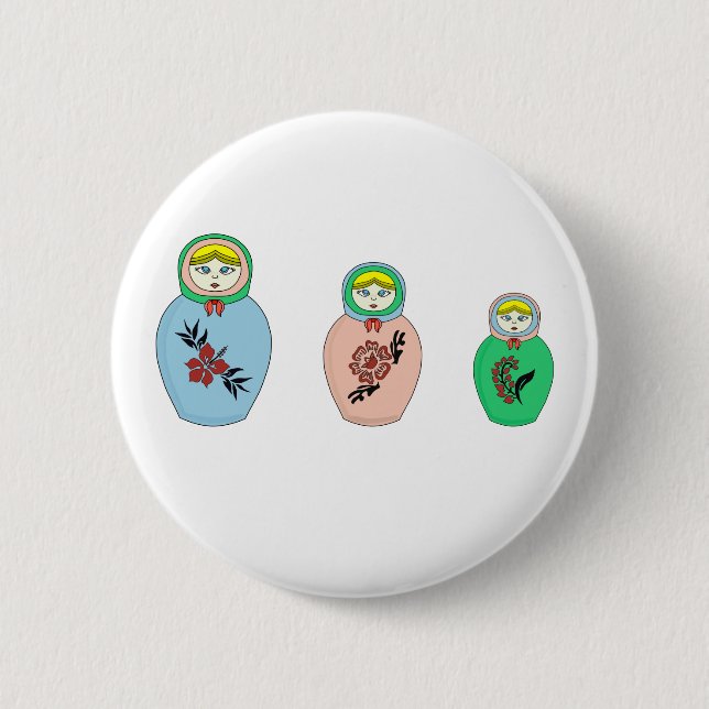Matryoshka-Puppe Button (Vorderseite)