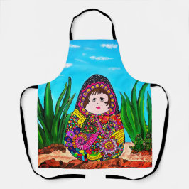 Matryoshka-Puppe in Mexiko-Schürze Schürze