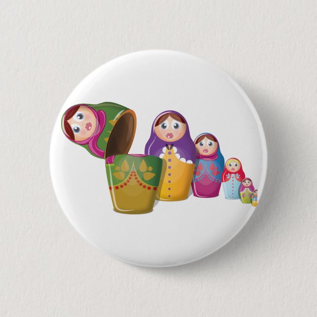 Matryoshka-Puppe - Russisches Muster für "Nested D Button (Vorderseite)