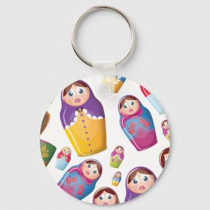 Matryoshka-Puppe - Russisches Muster für "Nested D Schlüsselanhänger